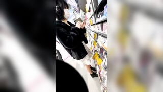 cdショップ痴漢 承諾④ 剛毛 黒髪地雷系ぴえん女子 エレベーター前で手マン イラマ 指フェラ voyeur jp