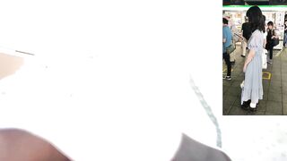 お尻のスジも見える透け透けパンティーのきれいなお嬢さんのパンチラ no66 voyeur jp