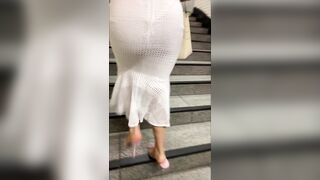 純白tバックが丸透け no 1715 エロいランジェリーが透ける着衣尻 voyeur jp