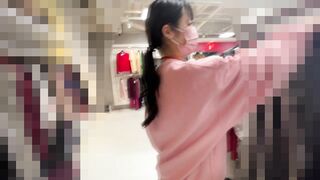 店員さん個撮⑮ 7分25秒に決定的瞬間 黒髪ポニテのまじカワの冷たい視線 女神の６頭身美女 voyeur jp