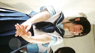 コミックマーケット コスプレ 清楚な美形レイヤーさんの制服コスプレ 対面縞パンチラ コミケ voyeur jp