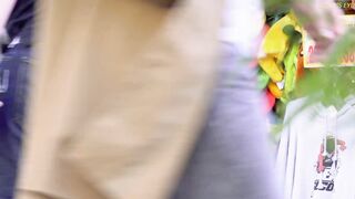 タイトスカート美女パンチラ盗撮 超ミニ丈スカートからお尻がはみ出しちゃってる スカートめくってtバックまる見え part1 voyeur jp