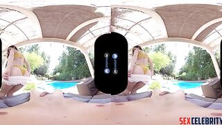 Melissa Fumero real fake POV VR hot sex in a lounge chair in front of the pool outdoors WPOP ALLPOP