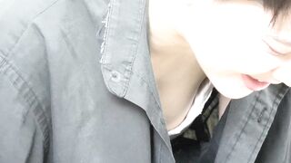 超レア 書道ちくびチラ vol 01 書初めに夢中なハーフ系美女 胸元のブラが 完全オリ voyeur jp