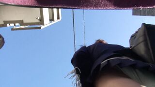 ミニスカ制服マンスジくっきり粘着着パンチラ 8 逆さ撮り voyeur jp